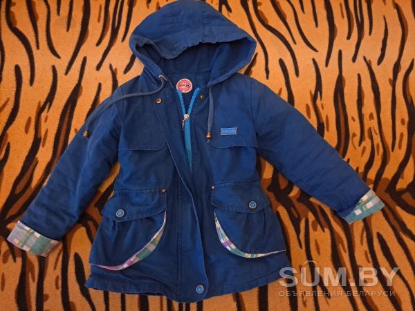 Куртка синяя на 3-4года с капюшоном, б.у, Bonito объявление Продам уменьшенное изображение 