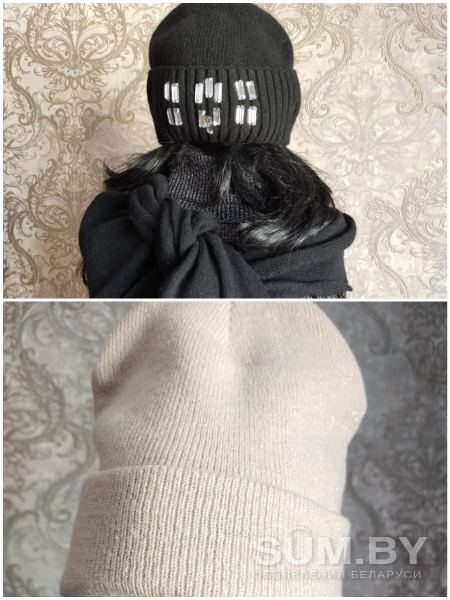 Шапочка деми и комплект ( шапка+шарф) р-р 56-58 объявление Продам уменьшенное изображение 