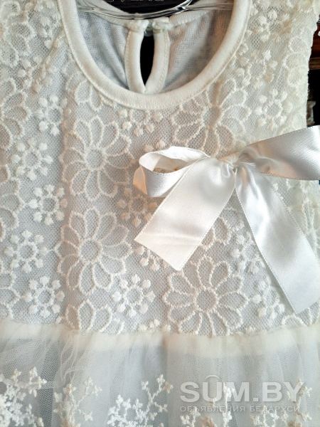 Кружевное белое платье (6мес-1.2года), б.у объявление Продам уменьшенное изображение 