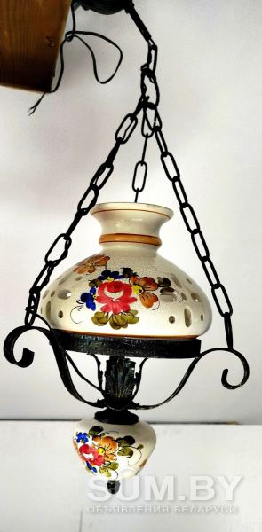 Люстра, потолочный светильник Майолика Франция Середина 20 века объявление  уменьшенное изображение 