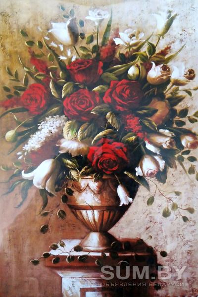 КАРТИНА, изящный натюрморт с цветами в вазе объявление Продам уменьшенное изображение 