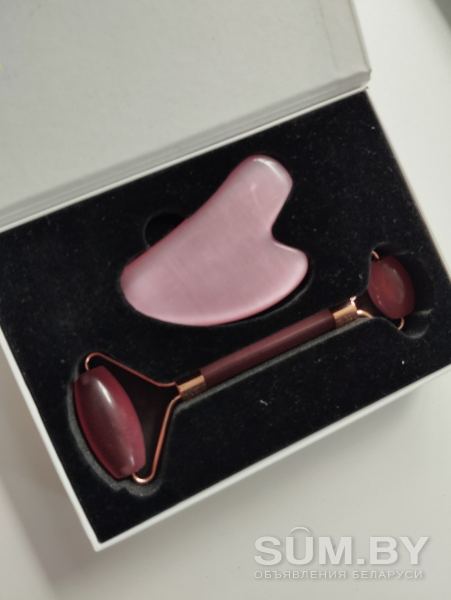 Роллер и скребок Гуаша из розового кварца объявление Продам уменьшенное изображение 