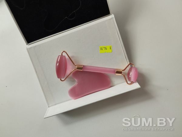 Роллер и скребок Гуаша из розового кварца объявление Продам уменьшенное изображение 
