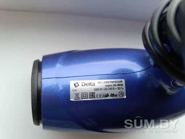 Фен электрический дорожный DELTA DL-0930. Мощность 1600 вт объявление Продам уменьшенное изображение 