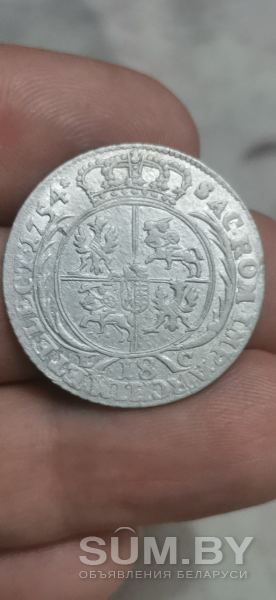 Серебро орт 18 грошей августа iii польша 1754 объявление Аукцион уменьшенное изображение 