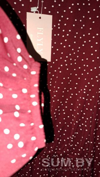 Платье в горошек вечернее, бордо, р.50-52, новое объявление Продам уменьшенное изображение 