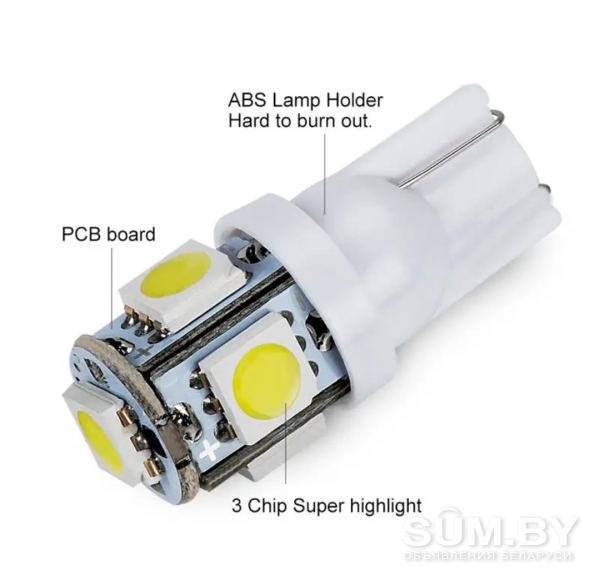 Светодиод светодиодный лампа габарит T10 W5W 5 светодиодов объявление Продам уменьшенное изображение 