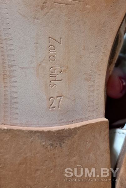 Туфли на девочку «Зара», р.27 (по стельке 16.5см), б.у объявление Продам уменьшенное изображение 