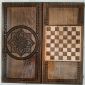 Шахматы и нарды 2в1 авторская ручная работа из дерева объявление Продам уменьшенное изображение 1