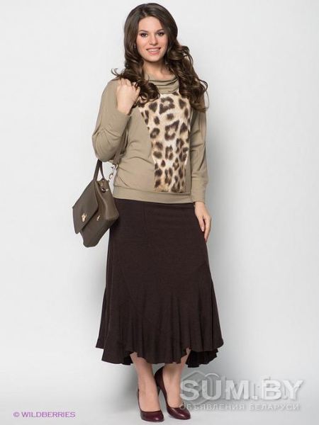 Красивая коричневая юбка, р-р 54-56 (замеры ниже) объявление Продам уменьшенное изображение 