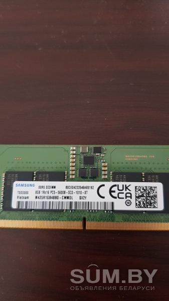 Оператив память samsung 8ГБ, DDR5 SODIMM 5600 МГц объявление Продам уменьшенное изображение 