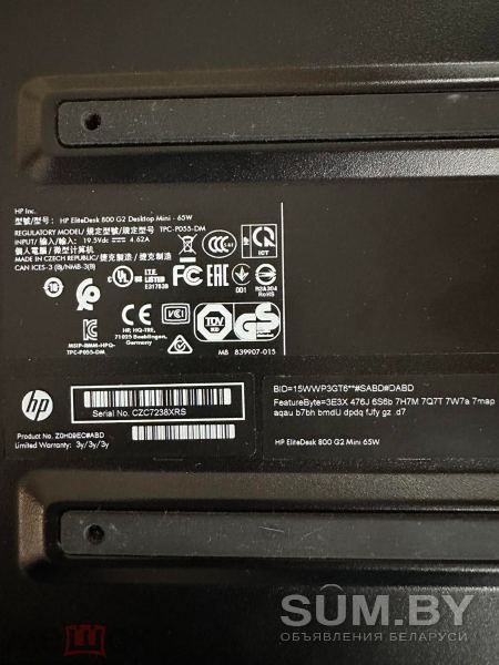 Неттоп/Мини ПК HP EliteDesk 800 G2 mini Wi-Fi + BT объявление Продам уменьшенное изображение 