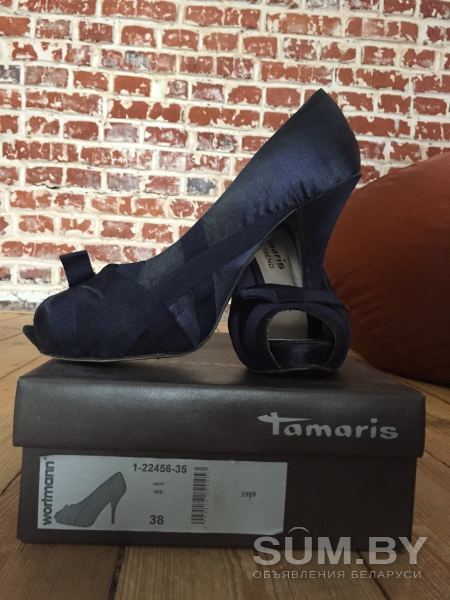 Туфли Tamaris (текстиль, синие) 38 р-р объявление Продам уменьшенное изображение 