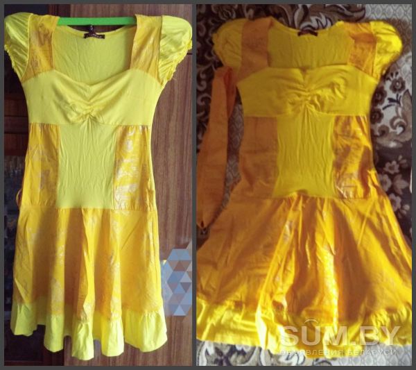 Желтое платье размера М, не б/у