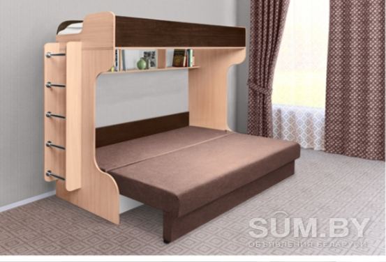 Кровать двухъярусная с диваном объявление Продам уменьшенное изображение 
