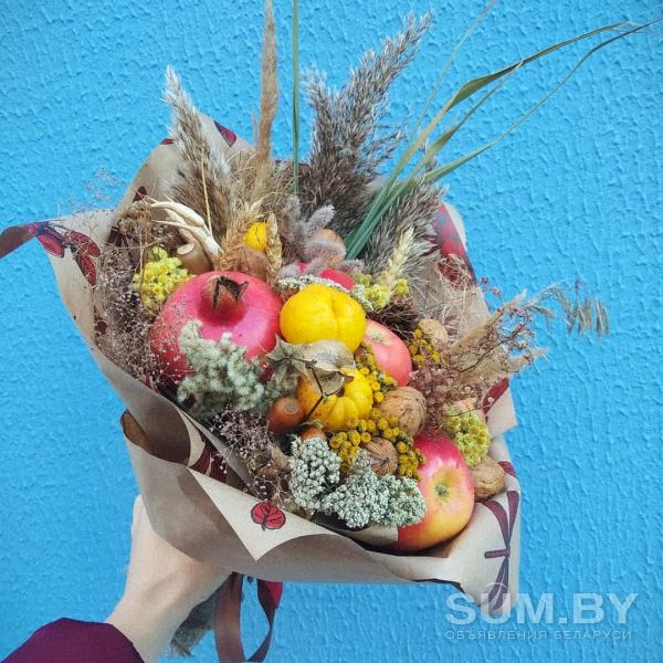 Букеты из фруктов, орехов, сладкие, мужские, из сухоцветов объявление Продам уменьшенное изображение 