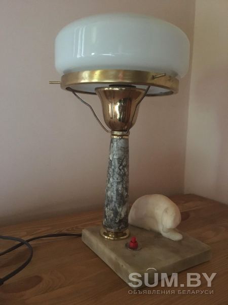 Настольная мраморная лампа объявление Продам уменьшенное изображение 