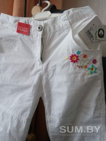 Штаны летние белые с вышивкой новые Topolino новые объявление Продам уменьшенное изображение 