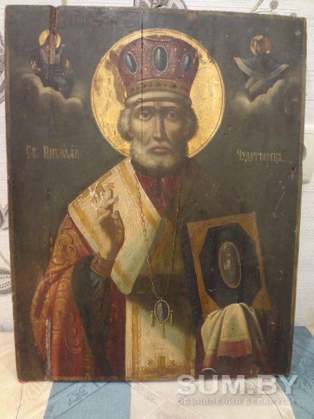 Икона ''Св. Николай Чудотворец''. 19 век объявление Продам уменьшенное изображение 