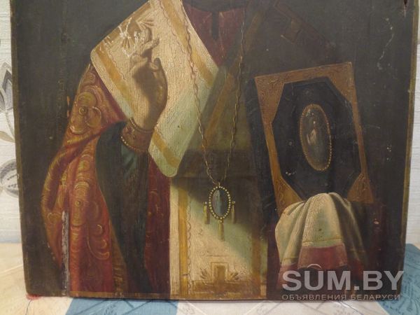 Икона ''Св. Николай Чудотворец''. 19 век объявление Продам уменьшенное изображение 