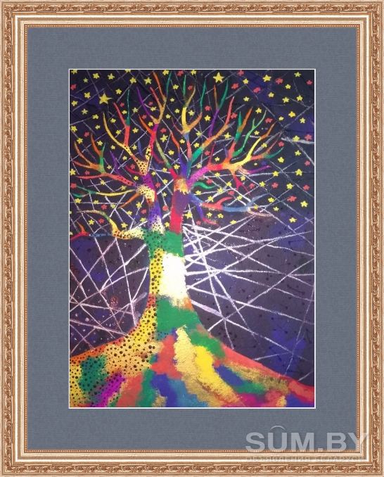 Картина акрилом Радужное дерево объявление Продам уменьшенное изображение 