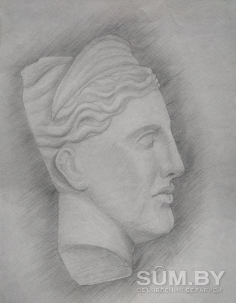 Рисунок, карандаш, гипсовая голова 90-е объявление Продам уменьшенное изображение 