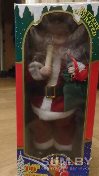 Поющий Дед Мороз, рождественская корзинка, наклейка на окно объявление Продам уменьшенное изображение 