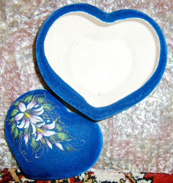 Шкатулка (керамика) большая синяя с цветком, новая объявление Продам уменьшенное изображение 