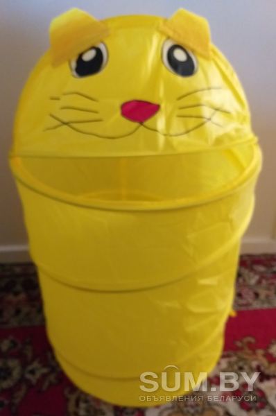 Корзина-котенок для хранения игрушек, новая, желтого цвета объявление Продам уменьшенное изображение 