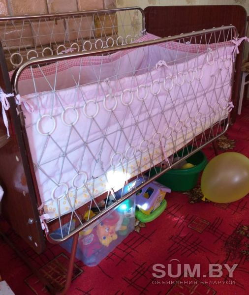 Детская кроватка деревянная, б.у-Каменецкий район объявление Продам уменьшенное изображение 