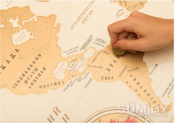 Скретч-карта Мира 85 х 60 см подарочная в тубусе объявление Продам уменьшенное изображение 