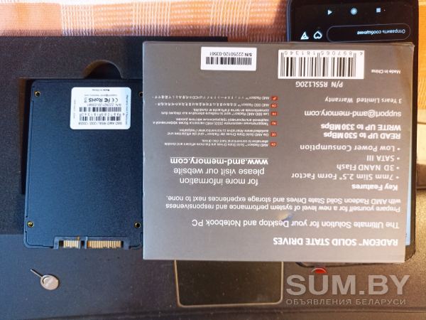 Radeon ssd 120 Gb диск для ноута 7mm slim sata 3 объявление Продам уменьшенное изображение 
