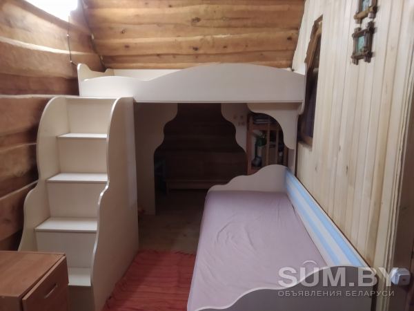 Двухъярусная кровать с лестницей - тумбочкой. Соятояния б/у объявление Продам уменьшенное изображение 