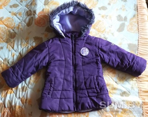 Фиолетовая куртка зимняя на 1-2года, р86 объявление Продам уменьшенное изображение 