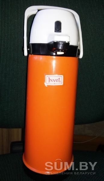 Термос оранжевый с краником, 1литр, б.у объявление Продам уменьшенное изображение 