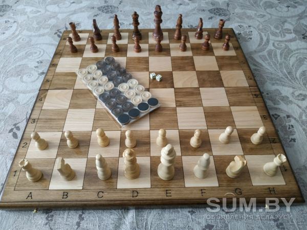 Нарды + шахматы из натурального дерева ручной работы 50 Х 50 см объявление Продам уменьшенное изображение 