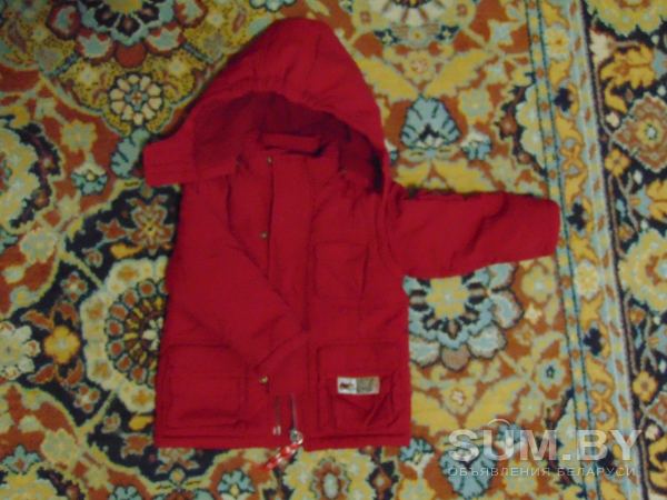 Курточка красная зимняя утеплённая детская Тополино, Б/у, в хорошем состоянии, 25 рублей объявление Продам уменьшенное изображение 