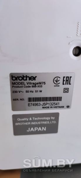 Электромеханическая швейная машина Brother Vitrage объявление Продам уменьшенное изображение 
