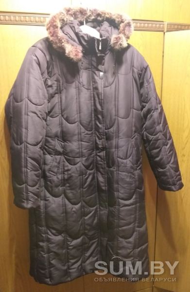 Пальто демисезонное на синтепоне с капюшоном, б/у, как новое, р.54-56 объявление Продам уменьшенное изображение 