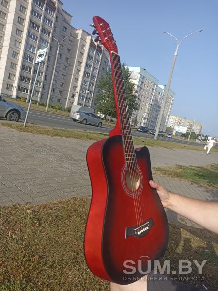 Гитара шестиструнная акустическая вишнёвый самберст